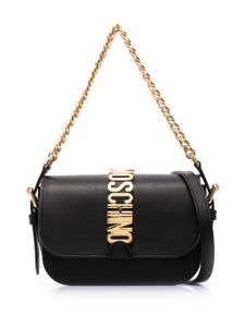 Moschino sac cabas en cuir à plaque logo - Noir