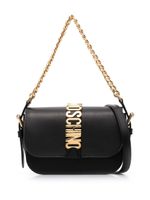 Moschino sac cabas en cuir à plaque logo - Noir - thumbnail