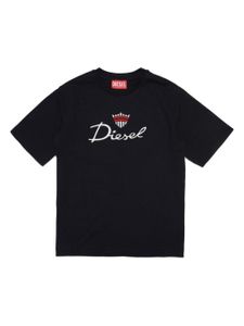 Diesel Kids t-shirt en coton à logo brodé - Noir