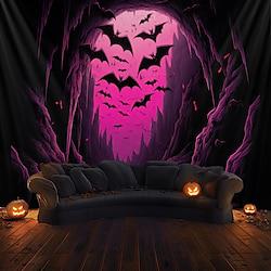 roze halloween decoraties vleermuizen hangend tapijt kunst aan de muur groot tapijt muurschildering decor foto achtergrond deken gordijn thuis slaapkamer woonkamer decoratie Lightinthebox