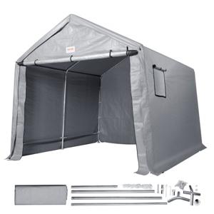 VEVOR tentgarage 243,8 x 426,7 x 231,6 cm garagetent gemaakt van gegalvaniseerde stalen staven en een drielaagse 240G-PE hoes opbergtent carport 205,8 x 142,7 x 185 cm tentdeurmaat uitrusting tent grijs