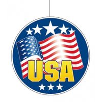 USA/Amerikaanse vlag hangdecoratie 28 cm van karton - thumbnail