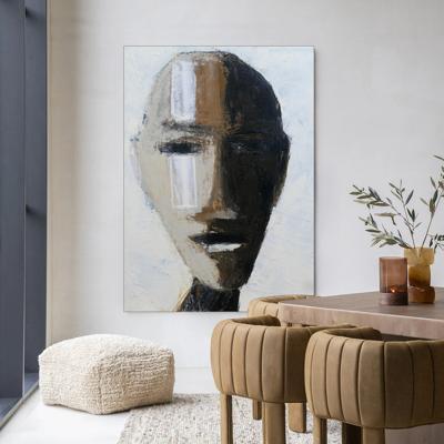 Urban Cotton Wandkleed 'Head 2' 110 x 145cm in Frame - black