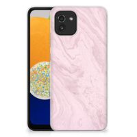 Samsung Galaxy A03 TPU Siliconen Hoesje Marble Pink - Origineel Cadeau Vriendin