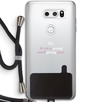 uzelf graag zien: LG V30 Transparant Hoesje met koord