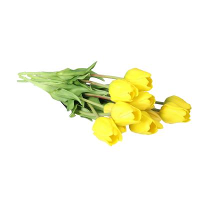 Kunst tulpen boeket Sally - 7x stuks - geel - real touch - 47 cm - kunst zijdebloemen Kunst tulpen boeket Sally - 7x stuks - geel - real touch - 47 cm - kunst zijdebloemen