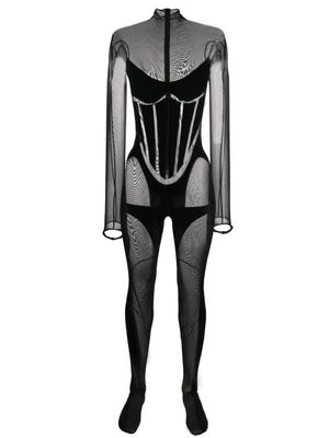 Wolford combinaison à effet de transparence - Noir