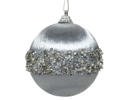 Kerstbal foam d8cm zilver - Decoris