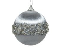 Kerstbal foam d8cm zilver - Decoris