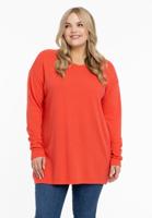 Yoek Trui met V-hals cashmere | Oranje | Maat 42/44