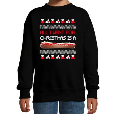 Foute kersttrui/sweater voor jongens/meisjes - All I want for Christmas is - zwart - Frikadel Foute kersttrui/sweater voor jongens/meisjes - All I want for Christmas is - zwart - Frikadel