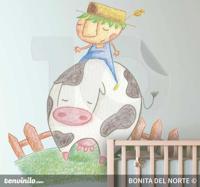 Sticker kinderkamer boerderij koe