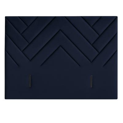 OP=OP Hoofdbord Chevron 160 x 130 Velvet Donker Blauw
