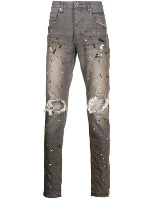 Purple Brand jean à effet taches de peinture - Gris