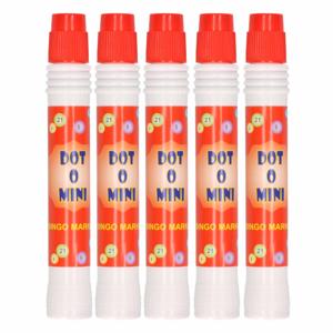 Bingostift - 5x - dikke punt - kleur rood - Marker dikke stippen