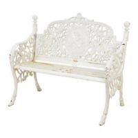 A CAST IRON GARDEN BENCH