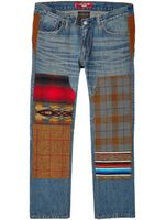 Junya Watanabe MAN jean à design patchwork - Bleu - thumbnail