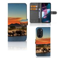 Motorola Edge 30 Pro | Telefoonhoesje | Met pasjeshouder | Olifanten