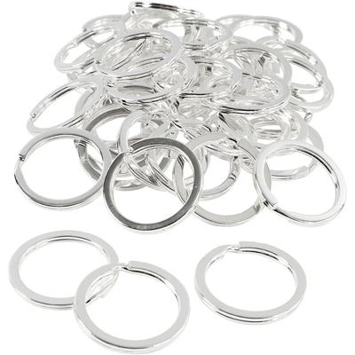 Creativ Company Sleutelring, d 28 mm, verzilverd, 50 stuk/ 1 doos