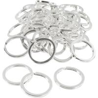 Creativ Company Sleutelring, d 28 mm, verzilverd, 50 stuk/ 1 doos