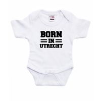 Born in Utrecht kraamcadeau rompertje wit jongens en meisjes 92 (18-24 maanden)  - - thumbnail