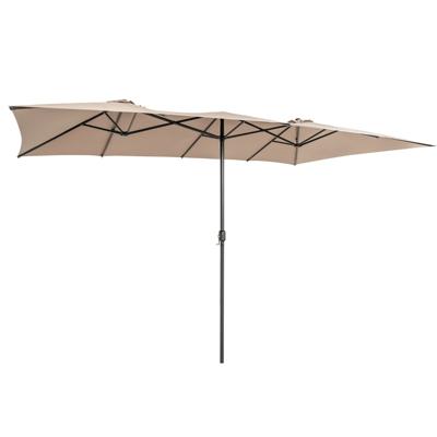 Dubbele Parasol Rechthoekige Parasol UV-Bescherming Tuinparasol met Zwengel Marktscherm voor Zwembad Terras en Tuin 426 x 265 cm