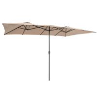 Dubbele Parasol Rechthoekige Parasol UV-Bescherming Tuinparasol met Zwengel Marktscherm voor Zwembad Terras en Tuin 426 x 265 cm