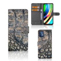 Motorola Moto G9 Plus | Telefoonhoesje | Met pasjeshouder | Krokodillenprint Motorola Moto G9 Plus | Telefoonhoesje | Met pasjeshouder | Krokodillenprint