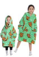 Kinder fleece deken met capuchon - katten