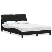 Bed met matras stof zwart 140x200 cm