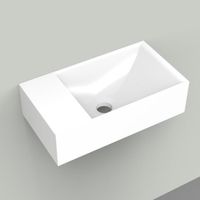 Fontein Arcqua Marble Free 40x22x12 cm Links Zonder Kraangat Glanzend Wit