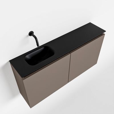 Toiletmeubel Mondiaz Ture | 100 cm | Meubelkleur Smoke | Eden wastafel Urban Links | Zonder kraangat