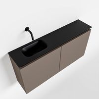 Toiletmeubel Mondiaz Ture | 100 cm | Meubelkleur Smoke | Eden wastafel Urban Links | Zonder kraangat