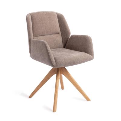 Jesper Home Eetkamerstoel 'Myoko' Revolve Oak Natural, kleur Greystones
