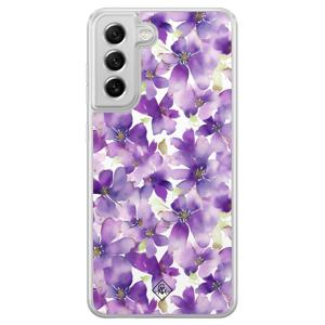 Samsung Galaxy S21 FE hybride hoesje - Floral violet