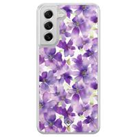 Samsung Galaxy S21 FE hybride hoesje - Floral violet