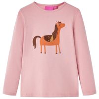 Kindershirt met lange mouwen dierenprint 128 lichtroze