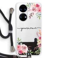 Rozen: Huawei P50 Transparant Hoesje met koord