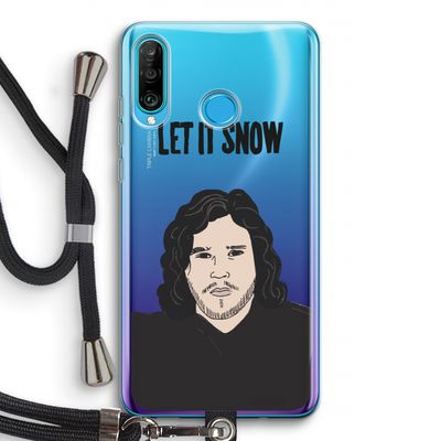 Let It Snow: Huawei P30 Lite Transparant Hoesje met koord