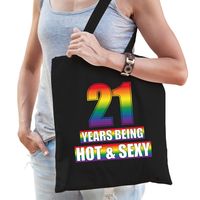 Hot en sexy 21 jaar verjaardag cadeau tas zwart voor volwassenen - Gay/ LHBT / cadeau tas