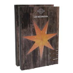 Set van 2x stuks decoratie kerstster lampionnen wit 76 cm - Kerststerren