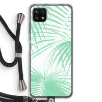 Palmbladeren: Samsung Galaxy A22 5G Transparant Hoesje met koord