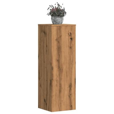 Plantenstandaards 2 st 33x33x100 cm hout artisanaal eiken