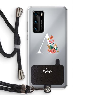 Pink Bouquet: Huawei P40 Transparant Hoesje met koord