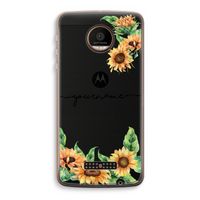 Zonnebloemen: Motorola Moto Z Force Transparant Hoesje