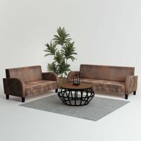 Bankstel kunstsuède bruin 2-delig