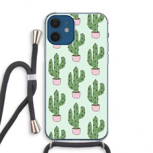 Cactus Lover: iPhone 12 mini Transparant Hoesje met koord