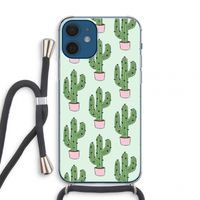 Cactus Lover: iPhone 12 mini Transparant Hoesje met koord
