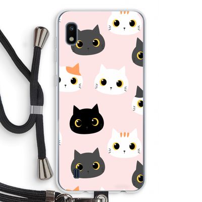 Katten: Samsung Galaxy A10 Transparant Hoesje met koord
