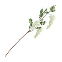 Chaks Blauweregen/wisteria - kunstbloemen - wit - 110 cm - kunstplanten/kunsttakken